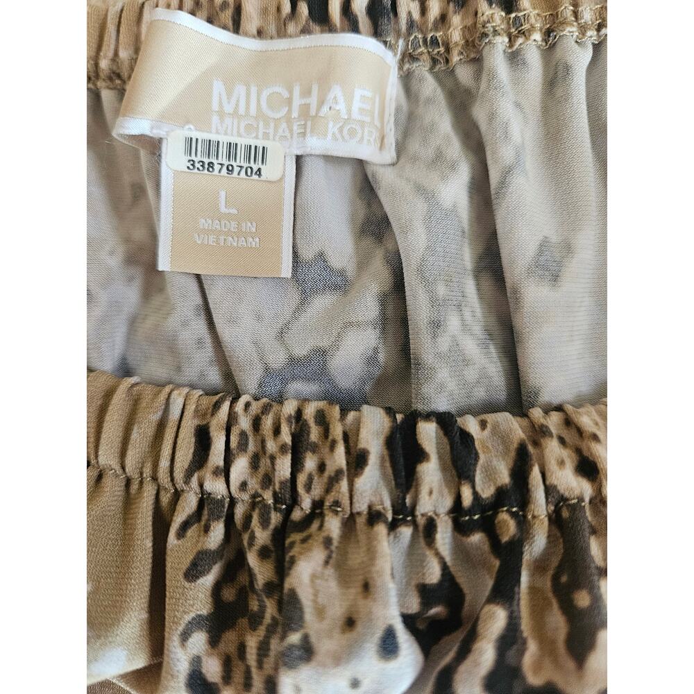 Michael Kors Snakeskin Shift Dress Sz L On or Off Shoulder Lightweight - Picture 6 of 11